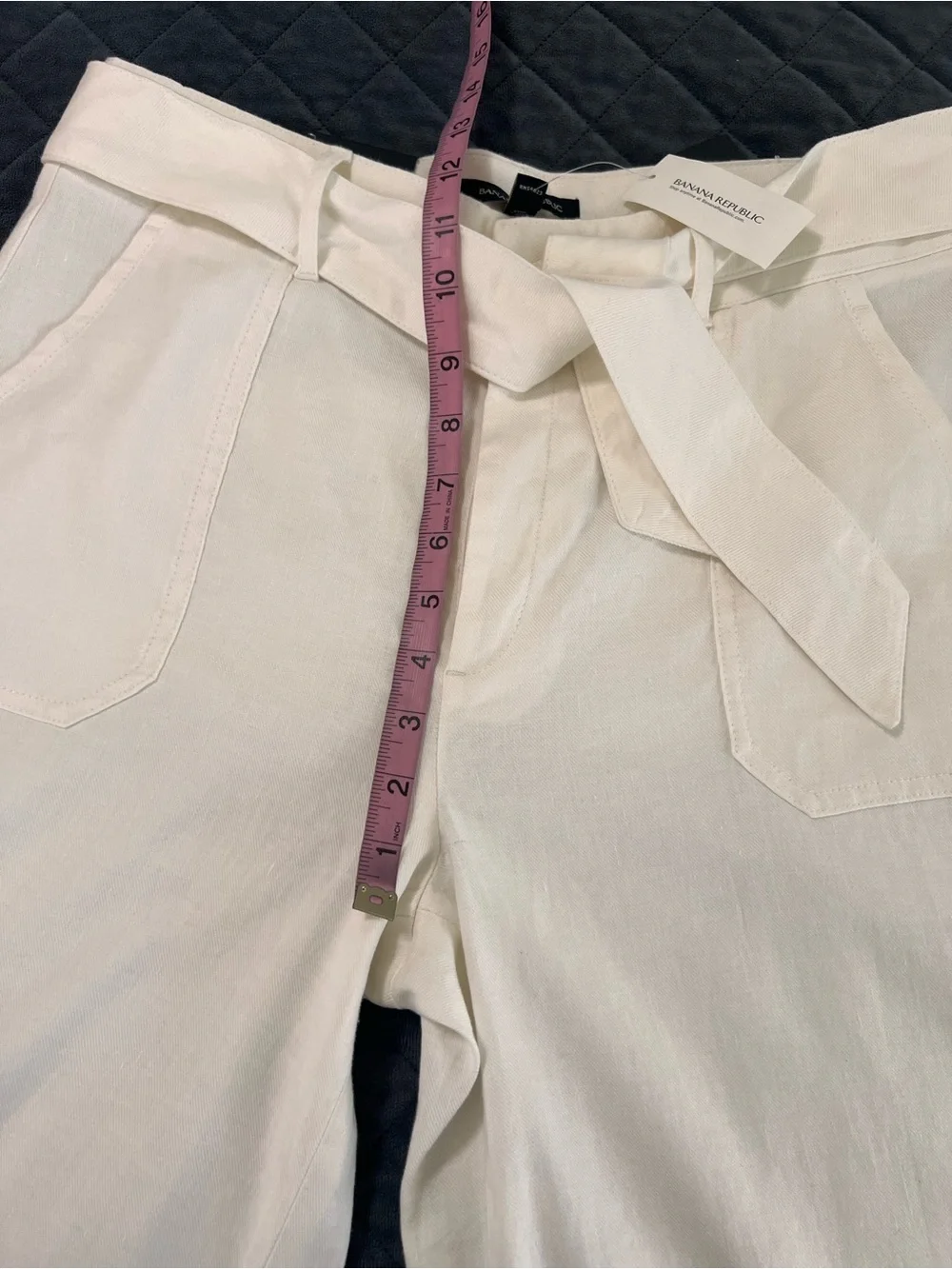 Banana Republic Wide Leg High Rise Linen Blend Pant Women’s Size 8 Off White KK